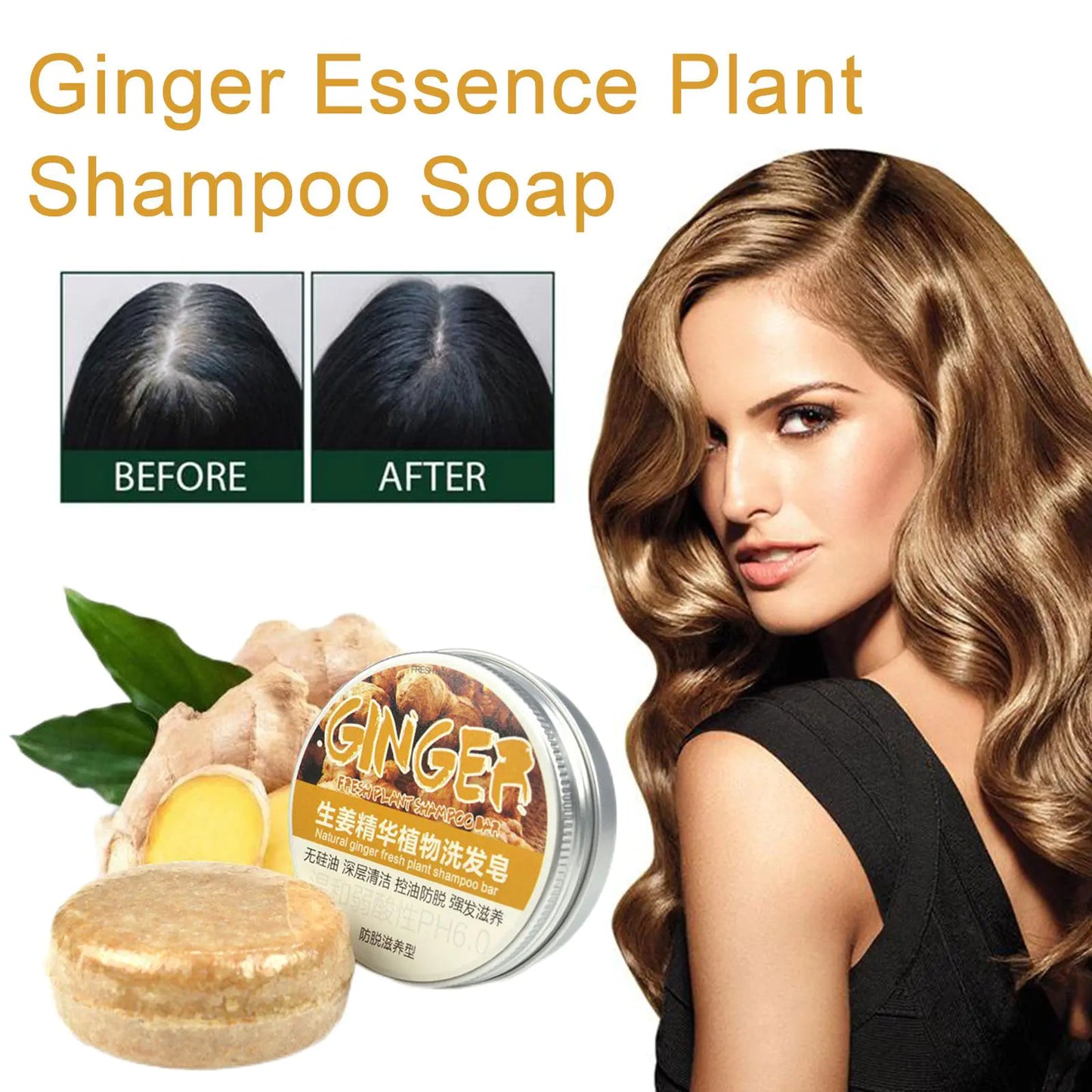 Ginger Polygonum Hair Growth Soap Shampoo